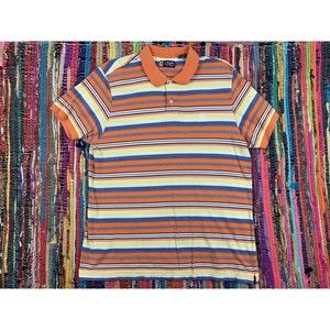 Chaps Polo Shirt Men XL Multicolours Striped Active Golf Short Sleeve